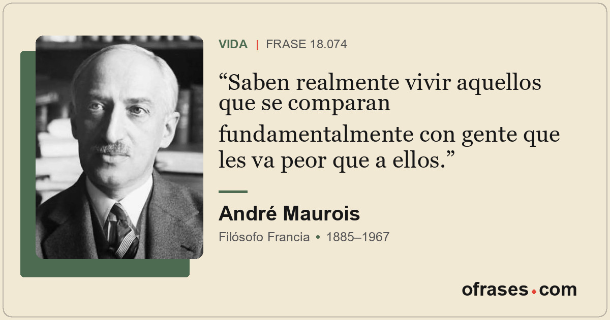 Saben realmente vivir aquellos que se comparan fundamentalmente con gente que le...