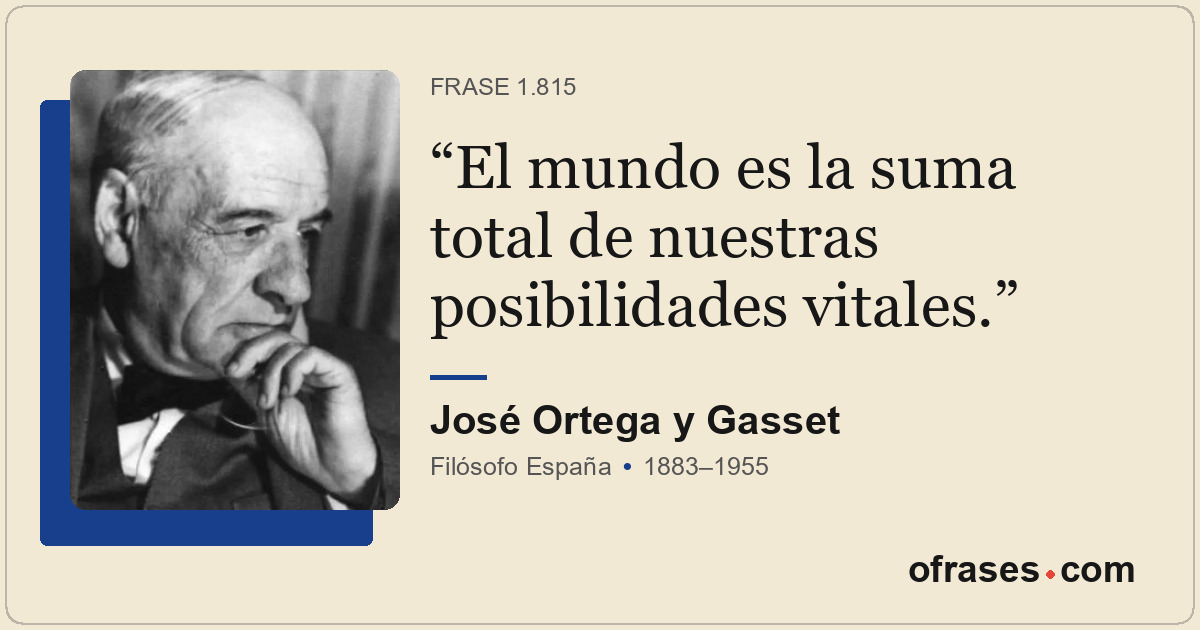 El mundo es la suma total de nuestras posibilidades vitales.