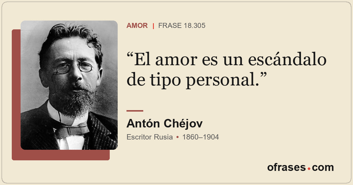 El amor es un escándalo de tipo personal.