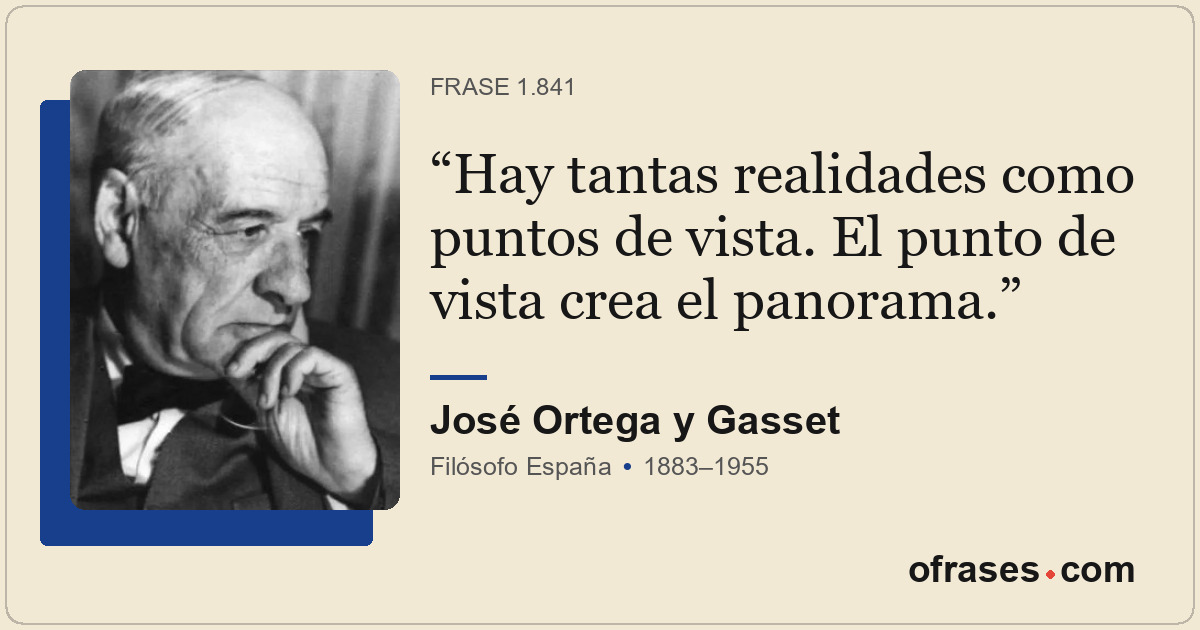 Hay tantas realidades como puntos de vista. El punto de vista crea el panorama.