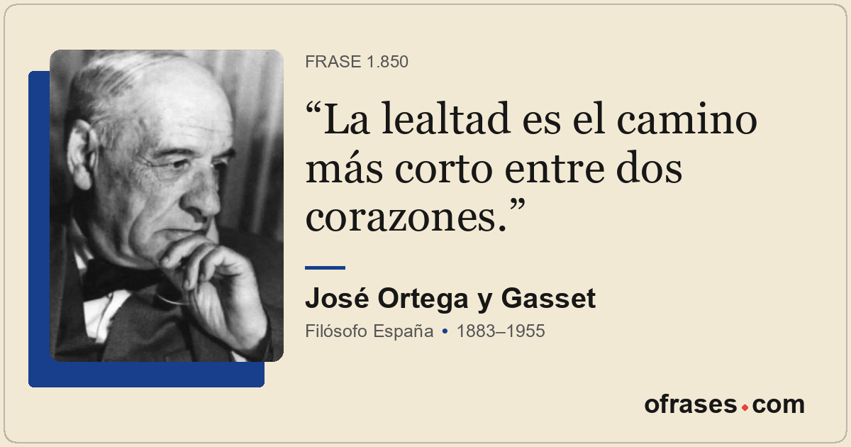 La lealtad es el camino más corto entre dos corazones.