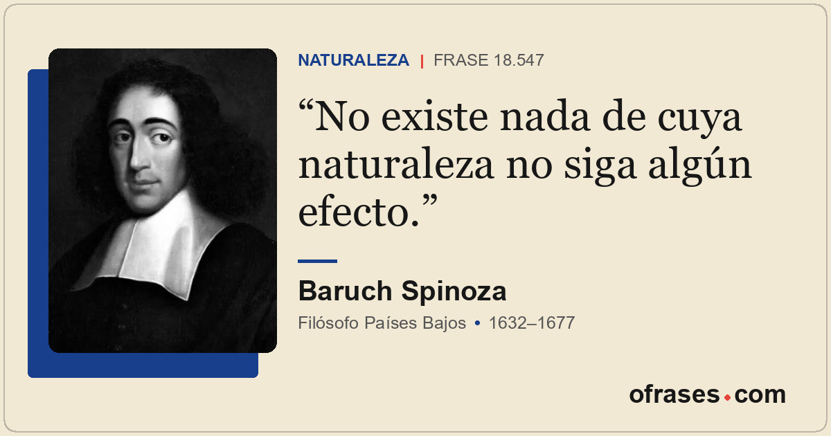 No existe nada de cuya naturaleza no siga algún efecto.