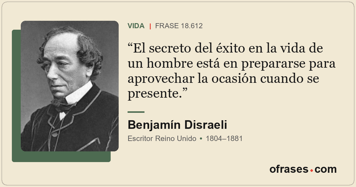 El secreto del éxito en la vida de un hombre está en prepararse para aprovechar...