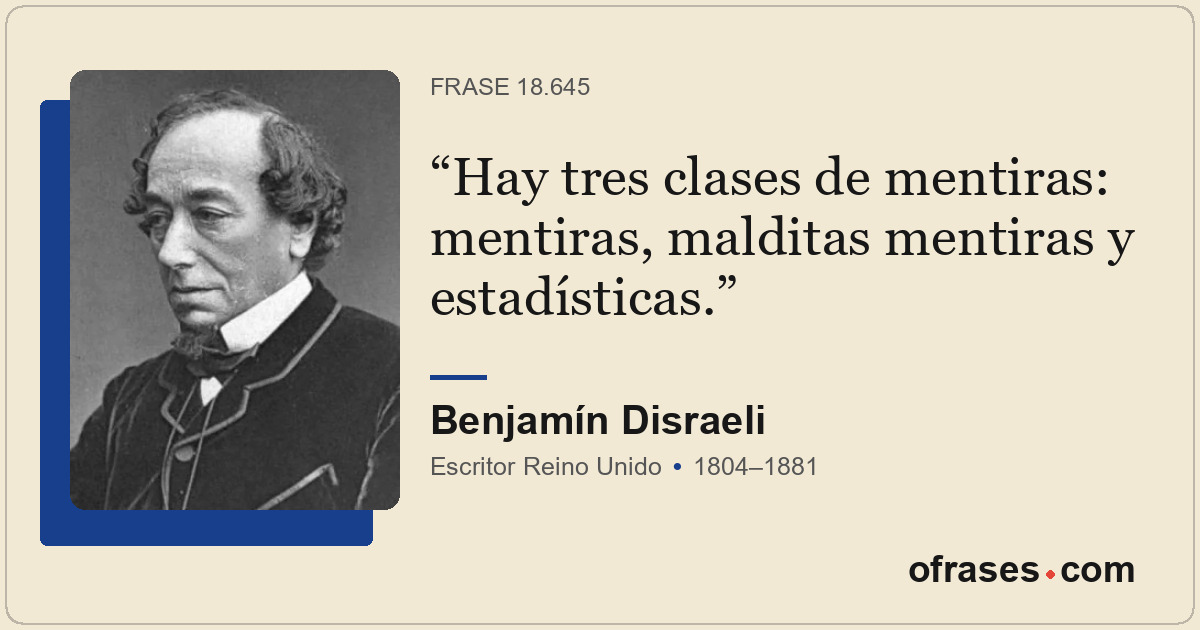Hay tres clases de mentiras: mentiras, malditas mentiras y estadísticas.