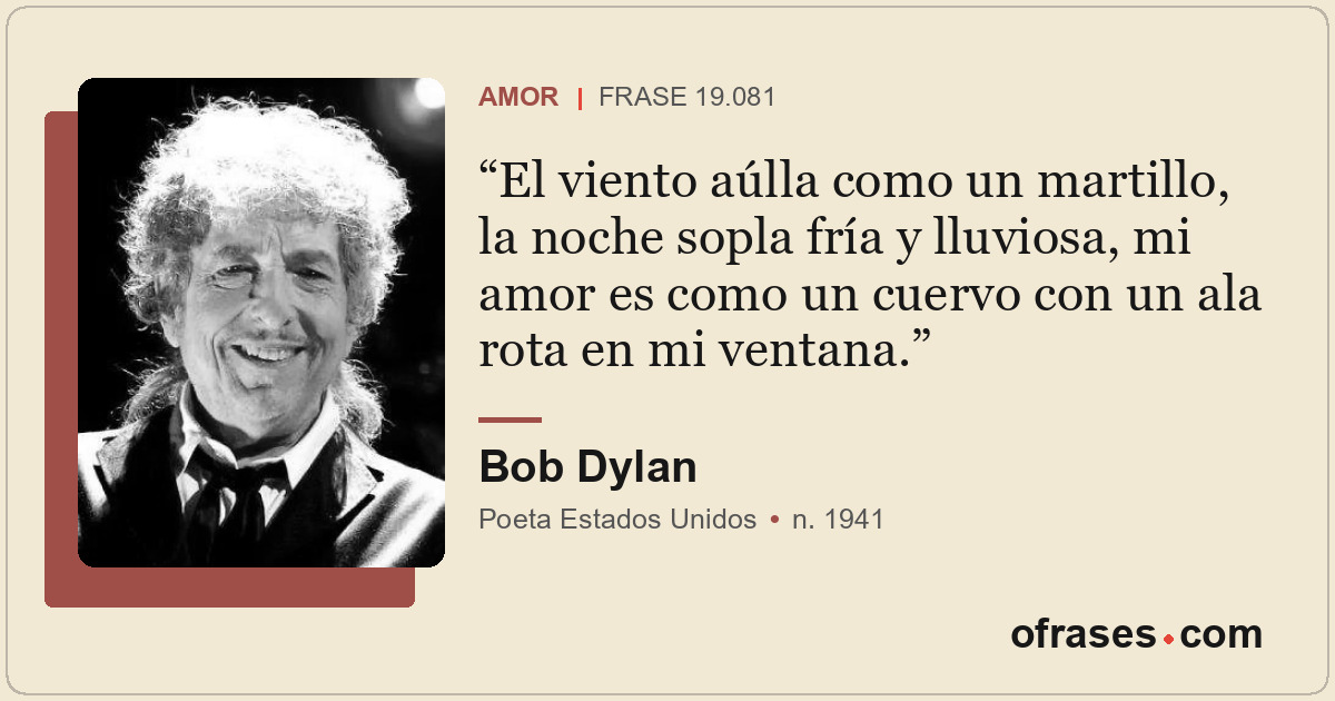 El viento aúlla como un martillo, la noche sopla fría y lluviosa, mi amor es com...