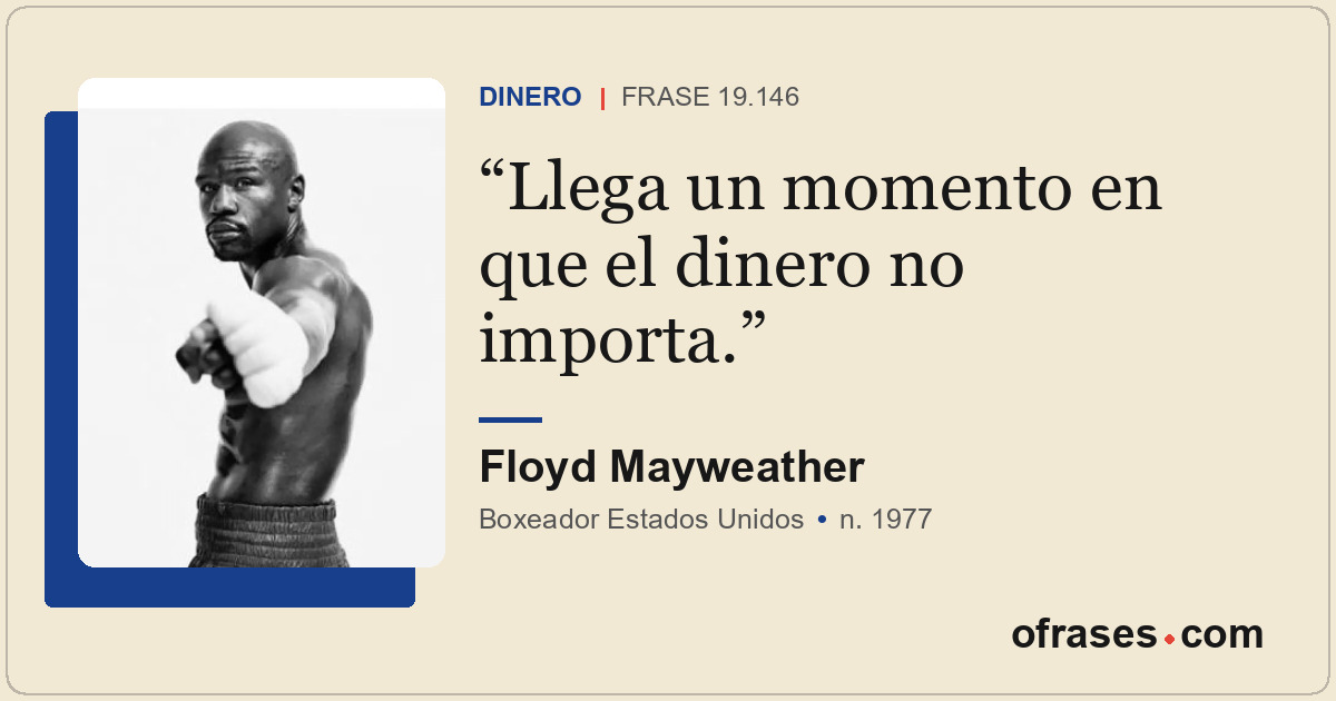 Llega un momento en que el dinero no importa.