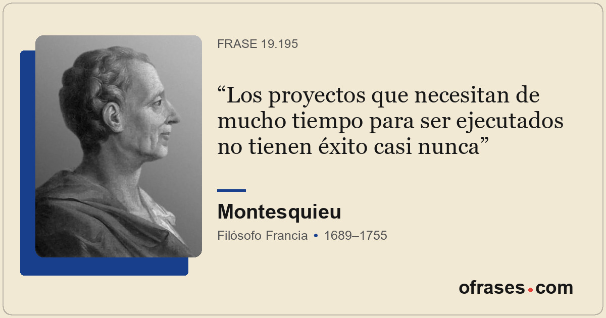 Los proyectos que necesitan de mucho tiempo para ser ejecutados no tienen éxito...