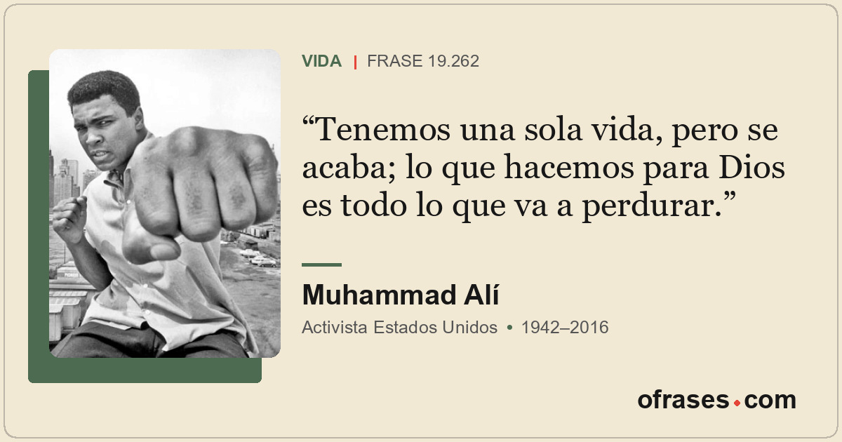 Tenemos una sola vida, pero se acaba; lo que hacemos para Dios es todo lo que va...
