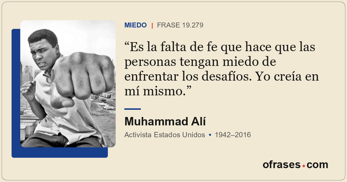Es la falta de fe que hace que las personas tengan miedo de enfrentar los desafí...
