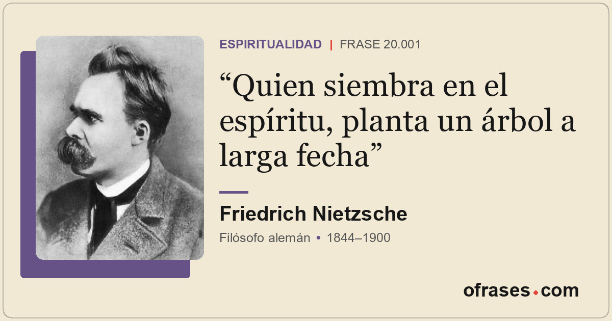 Quien siembra en el espíritu, planta un árbol a larga fecha