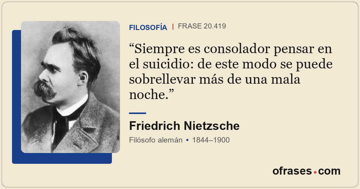Siempre es consolador pensar en el suicidio: de este modo se puede sobrellevar m...