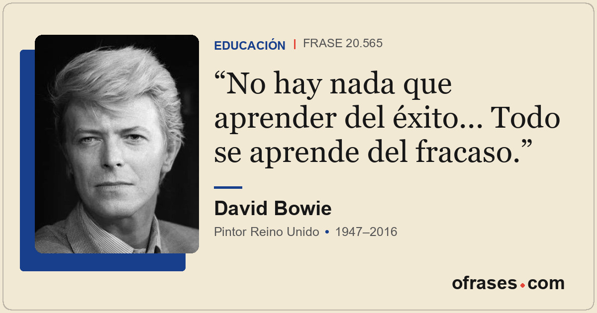 No hay nada que aprender del éxito... Todo se aprende del fracaso.