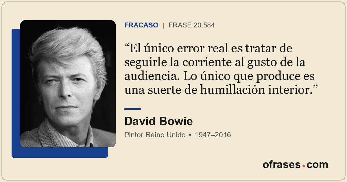El único error real es tratar de seguirle la corriente al gusto de la audiencia....