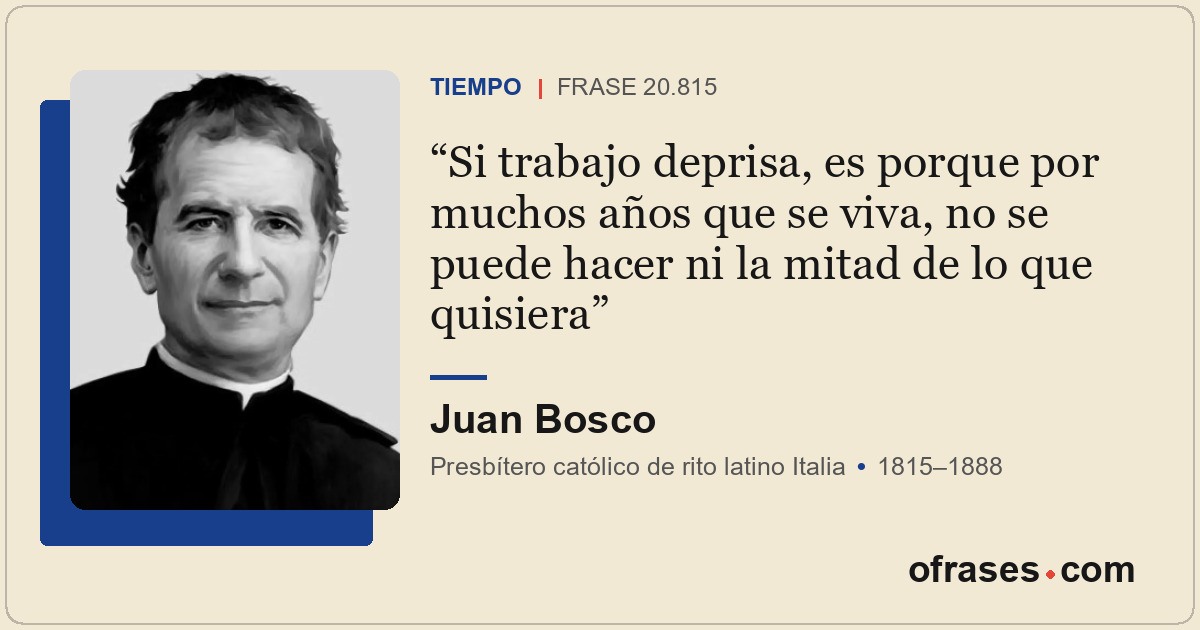 Si trabajo deprisa, es porque por muchos años que se viva, no se puede hacer ni...