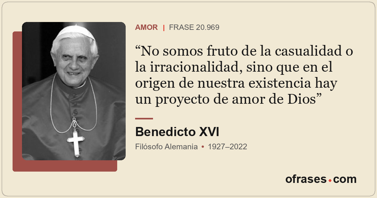 No somos fruto de la casualidad o la irracionalidad, sino que en el origen de nu...