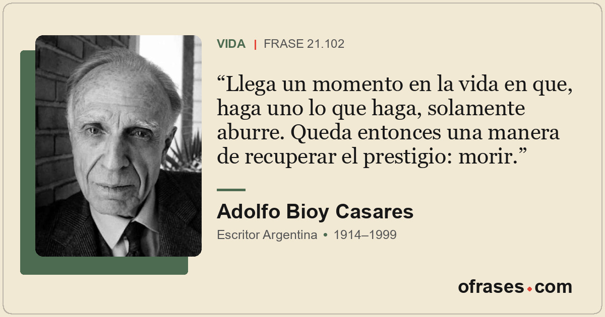 Llega un momento en la vida en que, haga uno lo que haga, solamente aburre. Qued...