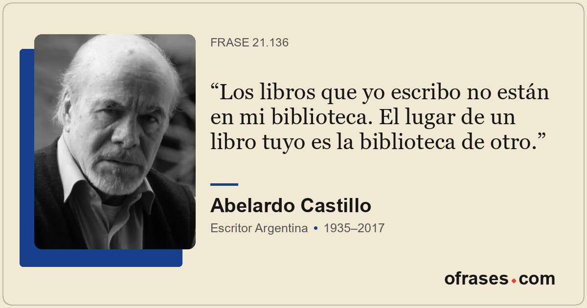 Los libros que yo escribo no están en mi biblioteca. El lugar de un libro tuyo e...