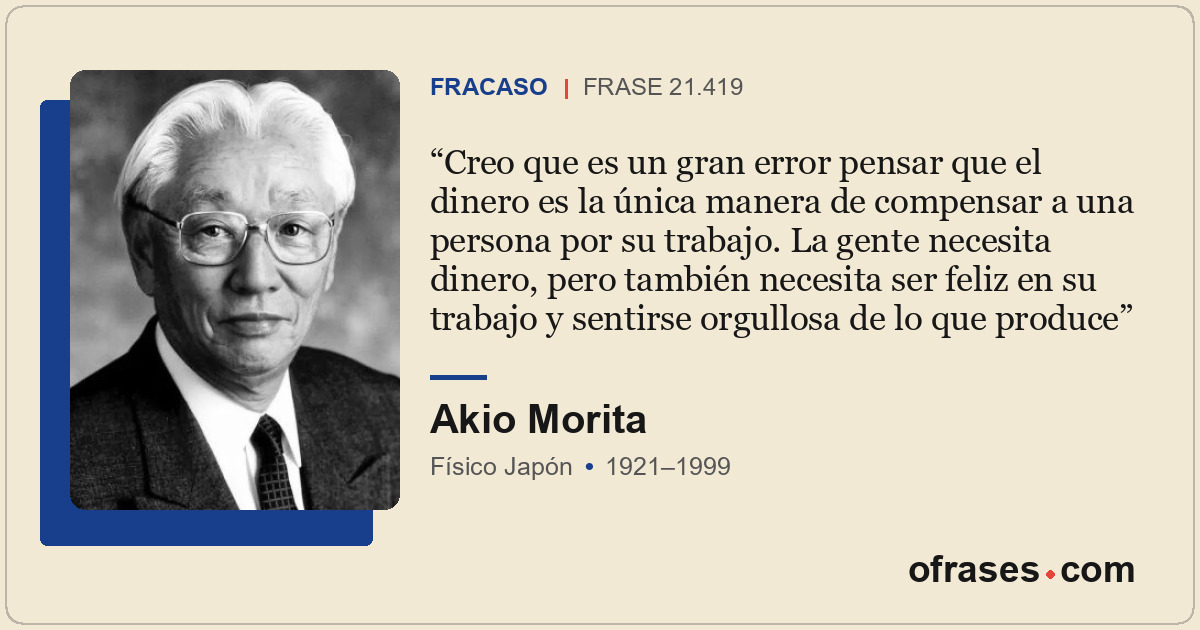 Creo que es un gran error pensar que el dinero es la única manera de compensar a...