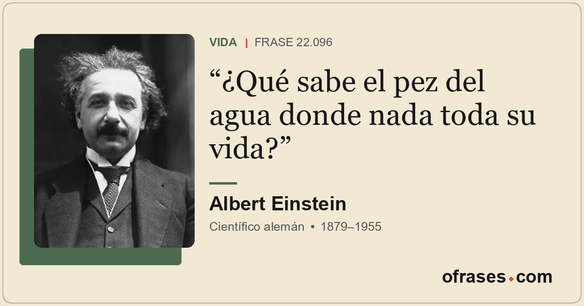 ¿Qué sabe el pez del agua donde nada toda su vida?
