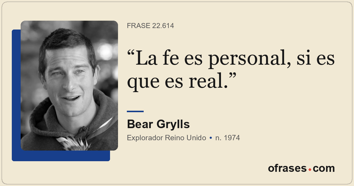 La fe es personal, si es que es real.