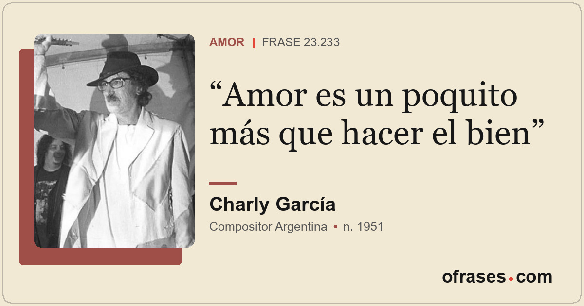 Amor es un poquito más que hacer el bien
