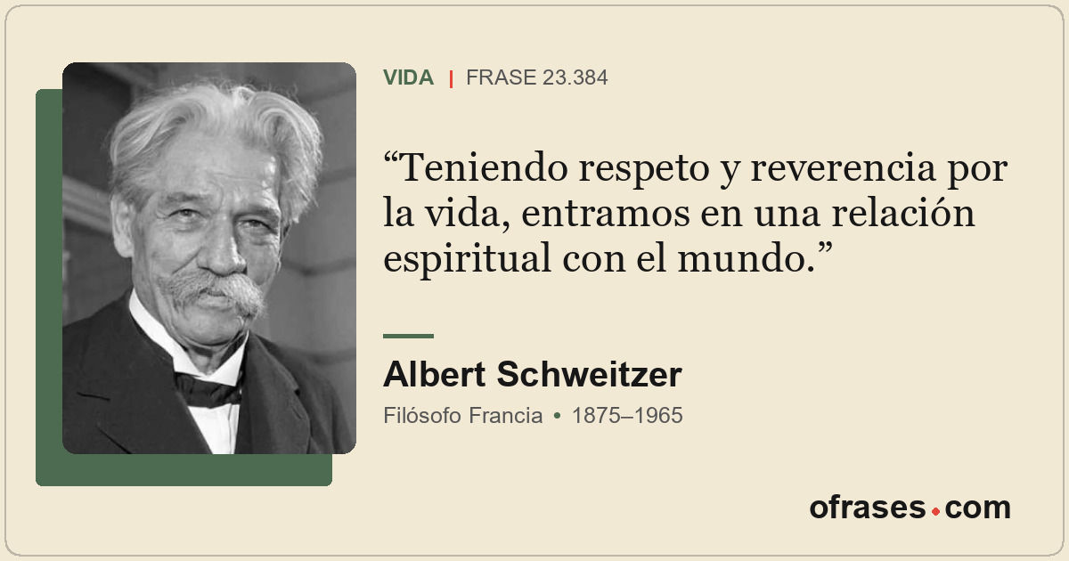 Teniendo respeto y reverencia por la vida, entramos en una relación espiritual c...