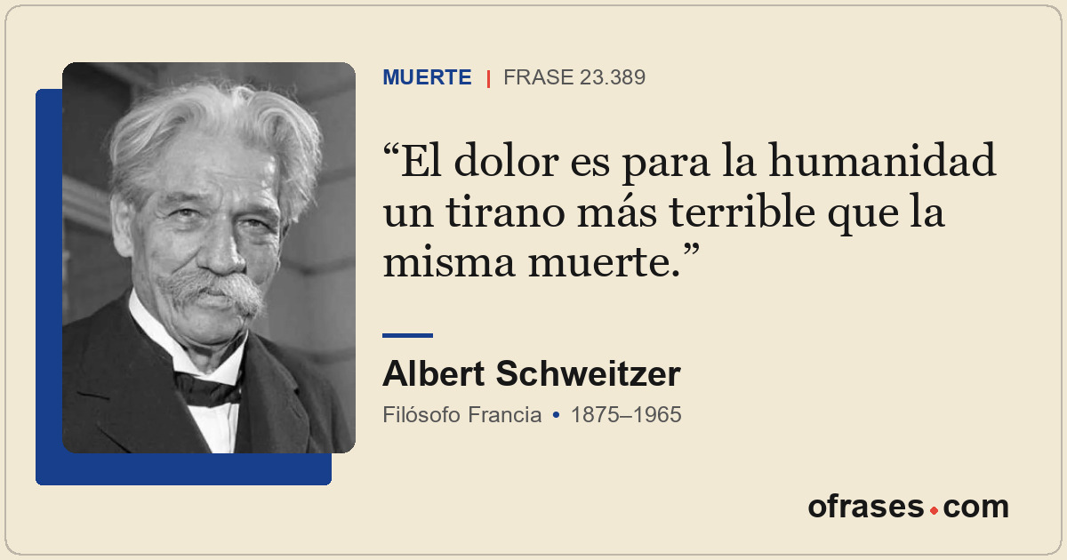 El dolor es para la humanidad un tirano más terrible que la misma muerte.