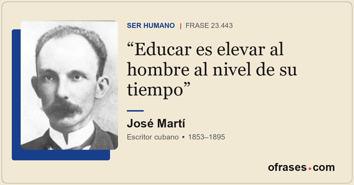 Educar es elevar al hombre al nivel de su tiempo