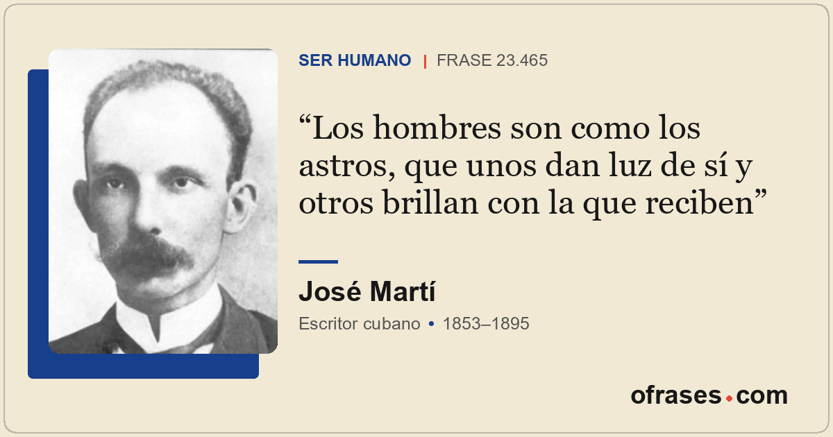 Los hombres son como los astros, que unos dan luz de sí y otros brillan con la q...