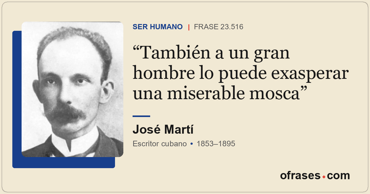 También a un gran hombre lo puede exasperar una miserable mosca