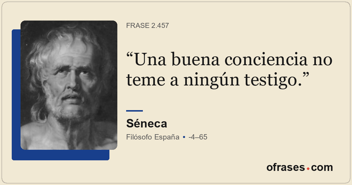 Una buena conciencia no teme a ningún testigo.