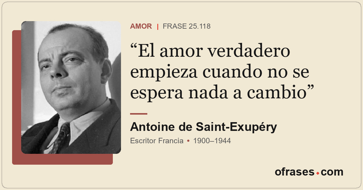 El amor verdadero empieza cuando no se espera nada a cambio