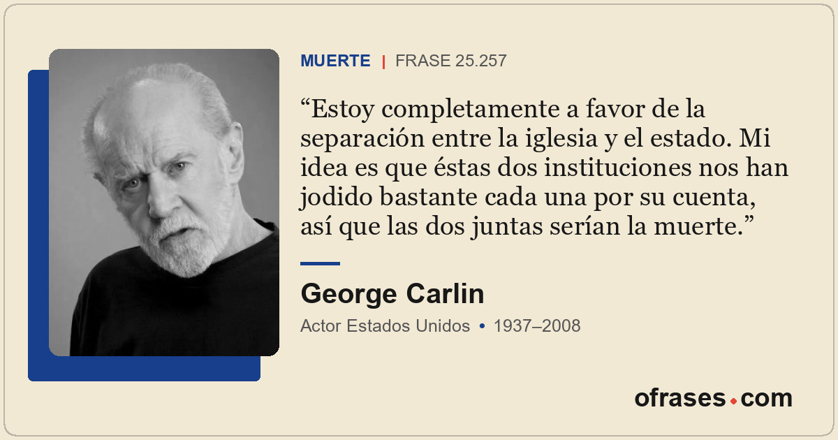 Estoy completamente a favor de la separación entre la iglesia y el estado. Mi id...