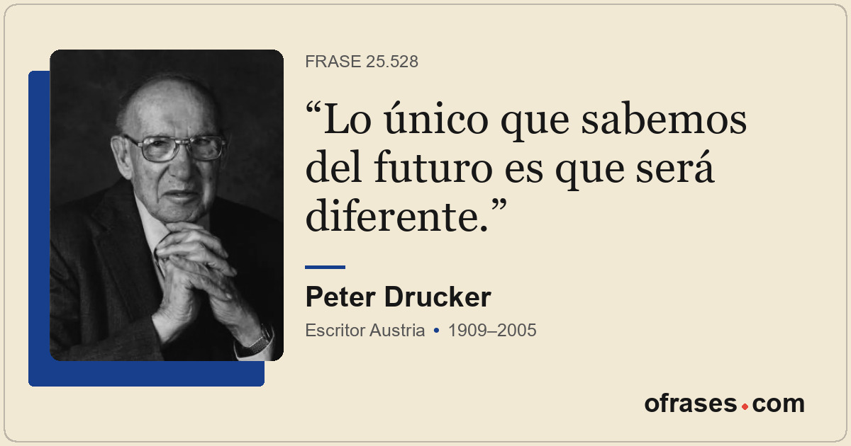 Lo único que sabemos del futuro es que será diferente.