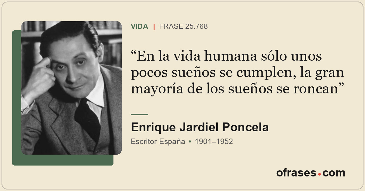 En la vida humana sólo unos pocos sueños se cumplen, la gran mayoría de los sueñ...