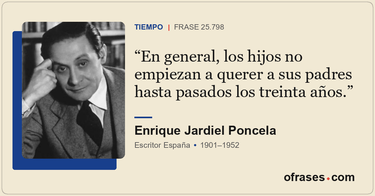 En general, los hijos no empiezan a querer a sus padres hasta pasados los treint...