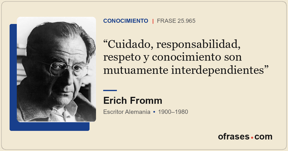Cuidado, responsabilidad, respeto y conocimiento son mutuamente interdependiente...
