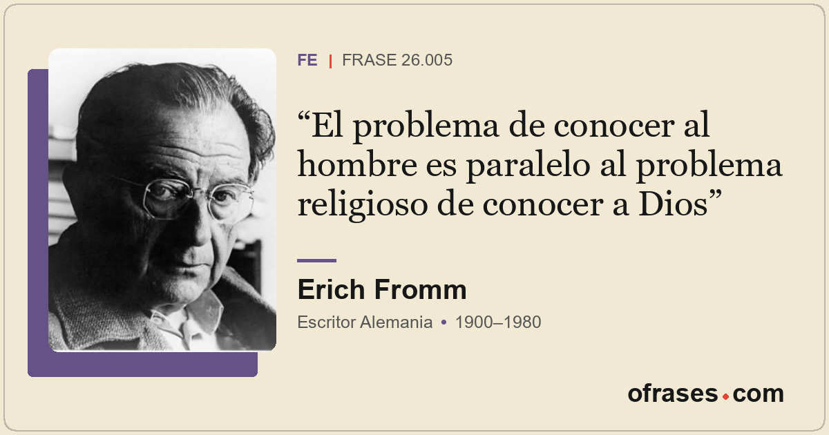 El problema de conocer al hombre es paralelo al problema religioso de conocer a...