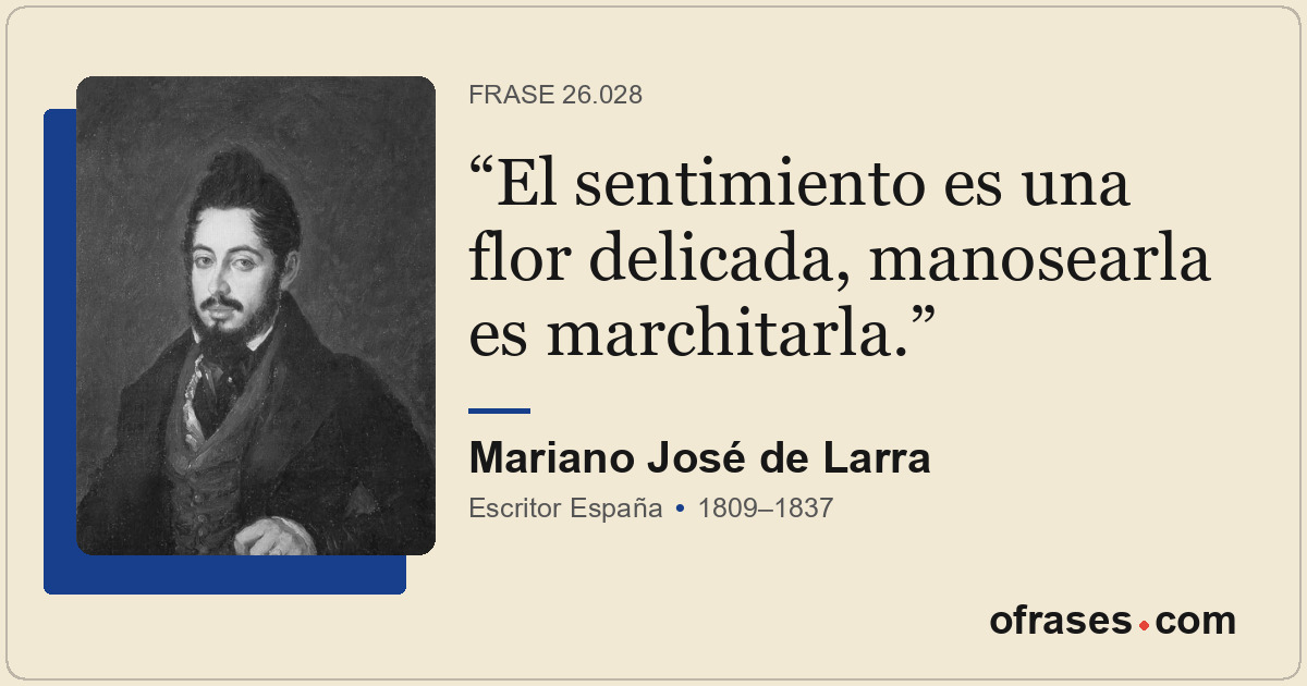 El sentimiento es una flor delicada, manosearla es marchitarla.