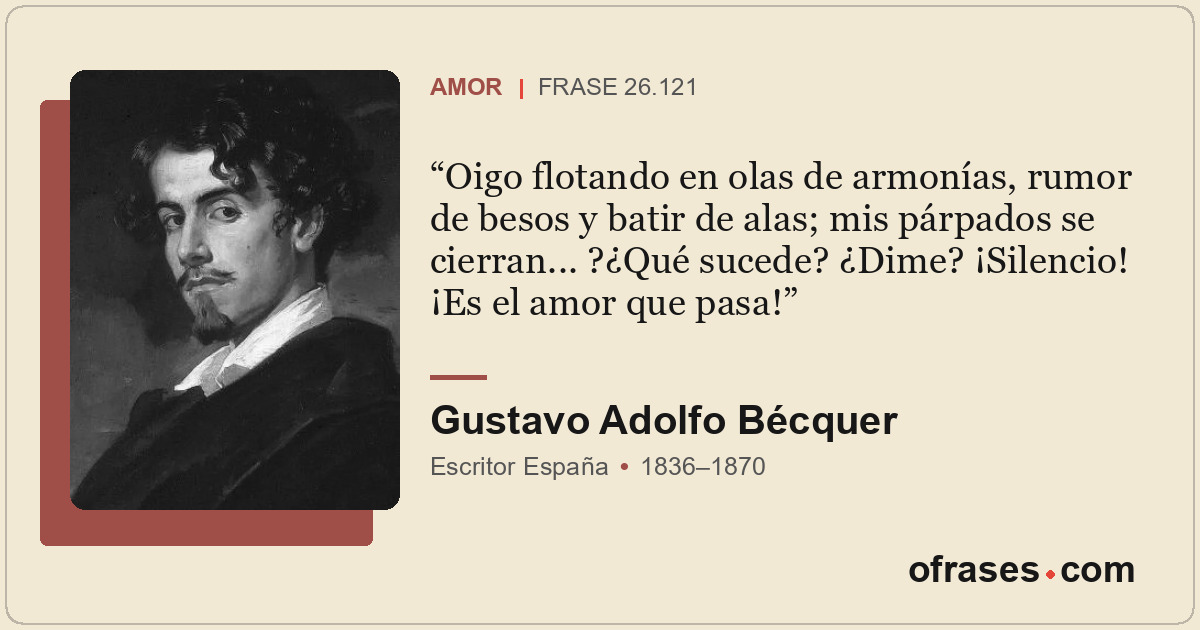 Oigo flotando en olas de armonías, rumor de besos y batir de alas; mis párpados...