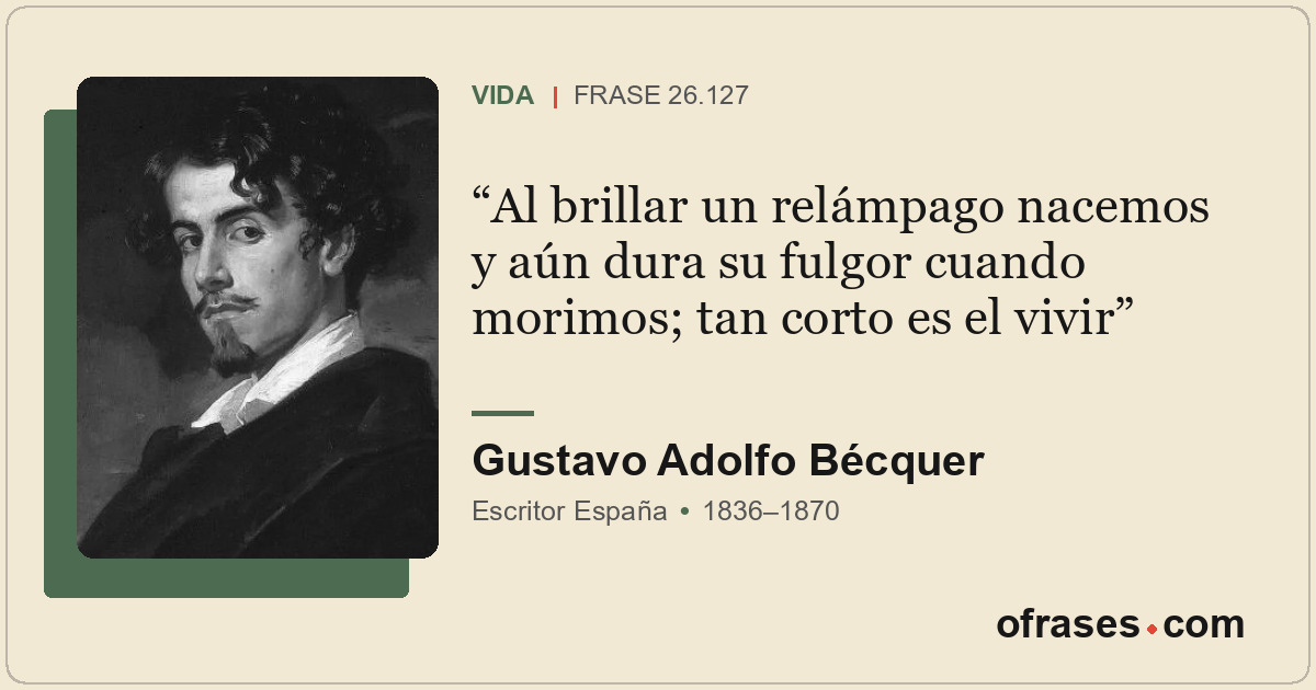 Al brillar un relámpago nacemos y aún dura su fulgor cuando morimos; tan corto e...
