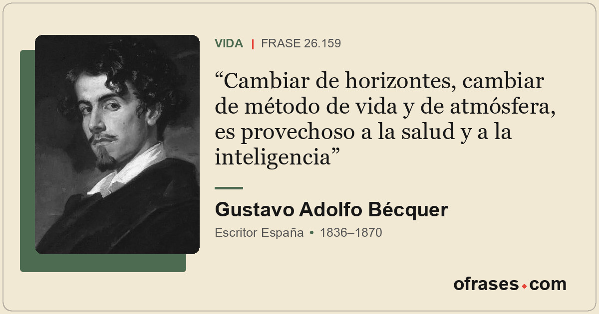 Cambiar de horizontes, cambiar de método de vida y de atmósfera, es provechoso a...