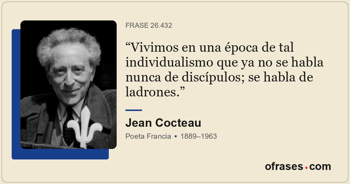 Vivimos en una época de tal individualismo que ya no se habla nunca de discípulo...