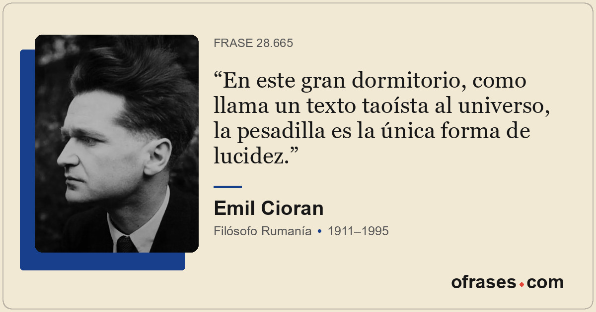 En este gran dormitorio, como llama un texto taoísta al universo, la pesadilla e...