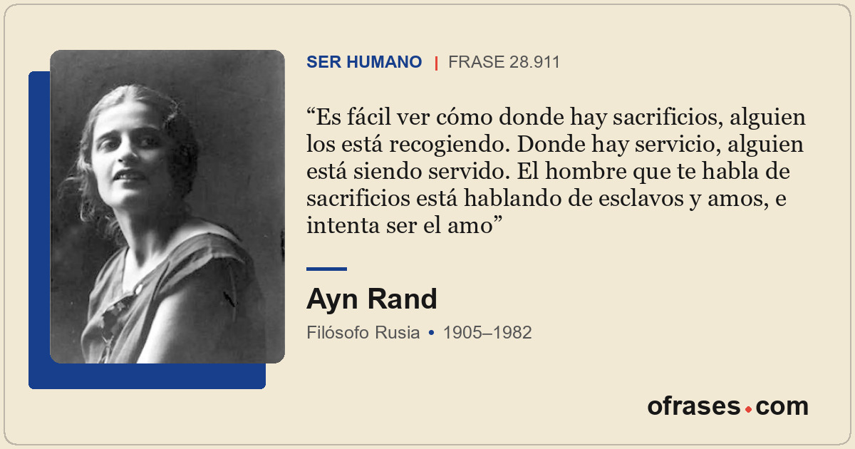 Es fácil ver cómo donde hay sacrificios, alguien los está recogiendo. Donde hay...
