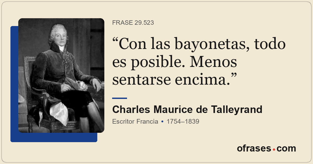 Con las bayonetas, todo es posible. Menos sentarse encima.
