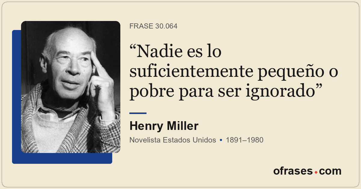 Nadie es lo suficientemente pequeño o pobre para ser ignorado