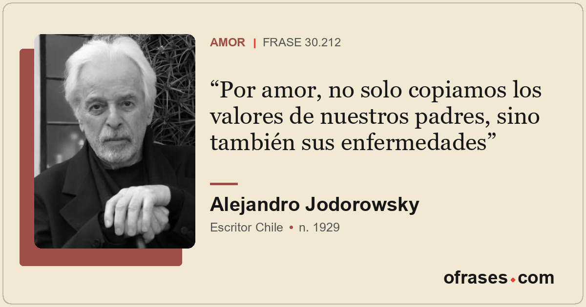 Por amor, no solo copiamos los valores de nuestros padres, sino también sus enfe...