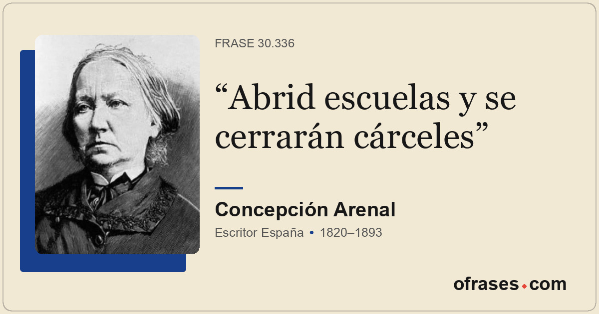 Abrid escuelas y se cerrarán cárceles