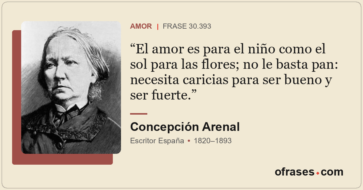 El amor es para el niño como el sol para las flores; no le basta pan: necesita c...